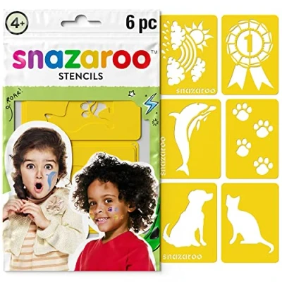 Abbildung von Snazaroo Schmink Schablonen Set gemischt, 6 Wiederverwendbare Acryl