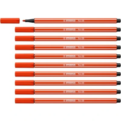 Abbildung von Premium Filzstift STABILO Pen 68 10er Pack hellrot