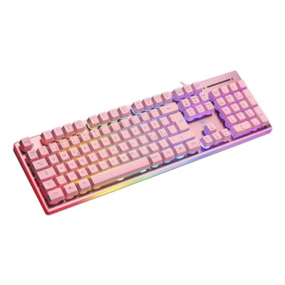 Abbildung von DELTACO Gaming PK75 Tastatur (RGB Beleuchtung, 100%, 105 Tasten, Deutsches Layout QWERTZ) Pink/Rosa
