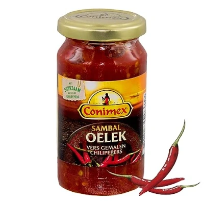 Abbildung von Conimex Sambal Oelek 375 g mit frisch gemahlenem Pfeffer aus nachhaltigem Anbau