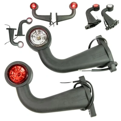 Abbildung von 2 x LED Gummi Begrenzungsleuchte Seitenleuchte 12V 24V mit E Prüfzeichen Positionsleuchte Auto LKW PKW Wohnwagen KFZ Lampe Leuchte Licht Weiß Rot eckig lang