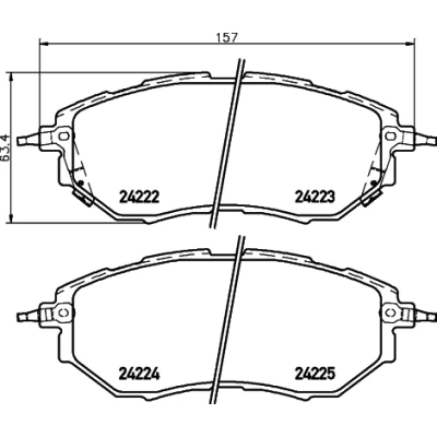 Abbildung von HELLA 8DB 355 012 031 Bremsbelagsatz mit akustischer Verschleißwarnung Zubehör SUBARU: Forester IV, Legacy 4 Kombi, Impreza III Schrägheck