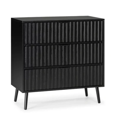 Abbildung von HOMN LIVING Kommode Lluvia 3 Schubladen, Farbe Schwarz, 80 cm (Breite) 40 (Tiefe) (Höhe)