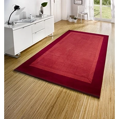 Abbildung von Hanse Home Teppich Läufer Band 160x230cm Teppichläufer Weicher Kurzflor Modernes Design für Flur, Schlafzimmer, Kinderzimmer, Badezimmer, Wohnzimmer, Küche Dekoläufer Rot