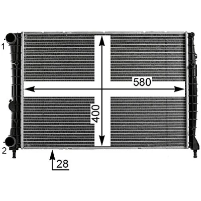 Abbildung von MAHLE ORIGINAL CR 1984 000P Kühler, Motorkühlung 580 400 28 Kühlrippen gelötet ALFA ROMEO: GT