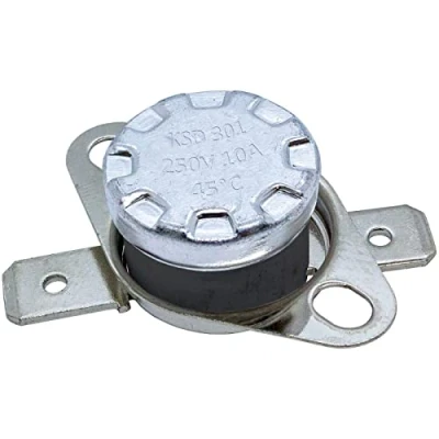 Abbildung von Lumonic KSD301 Bimetall Temperaturschalter 45C I Thermoschalter Öffner 250V 10A Bimetallschalter Einstellbar mit Metall &amp; Kunststoff Gehäuse