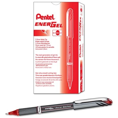 Abbildung von Pentel BL30 BX Energel Plus Liquid Gel Tintenroller, Kugeldurchmesser 1.0 mm = Strichsrärke 0,5 mm, 12 Stück, rot