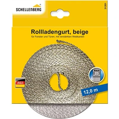 Abbildung von Schellenberg 31201 Rolladengurt 23 mm x 12 m System MAXI, Rollladengurt, Gurtband, Rolladenband, beige