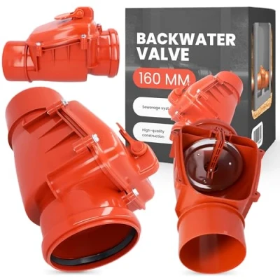 Abbildung von Rückstauklappe dn 160 PVC Abwasser Rückstauventil Rückstauverschluss Rückschlagklappe mit Verriegelbarer Rattenschutz für Abwasserrohr Abfluss