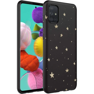 Abbildung von Samsung Galaxy A71 Hülle Silikon iMoshion Soft Case/Backcover Handyhülle Schwarz Marmor Design