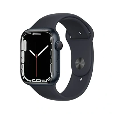 Abbildung von Apple Watch Series 7 (GPS, 45MM) Mitternachts Aluminiumgehäuse mit Sportarmband (Generalüberholt)