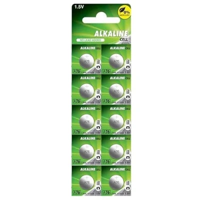 Abbildung von LR44 A76 Alkaline Batterie, quecksilberfrei, 10 Batterien 11,60 x 5,40 1,5 V, 110 mAh