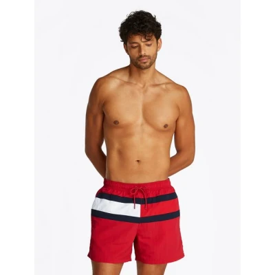 Abbildung von Tommy Hilfiger CORE FLAG Medium Badeshorts, Herren, Größe: XXL, red