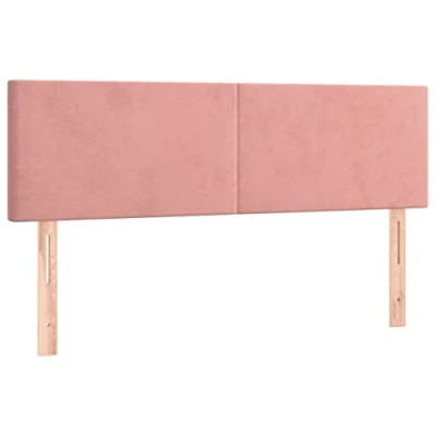 Abbildung von vidaXL Kopfteil 2 STK., Bettkopfteil mit Holzbeinen, Höhenverstellbar Polsterkopfteil für Bett, Betthaupt Bettzubehör Schlafzimmer, Rosa 72x5x78/88cm Samt