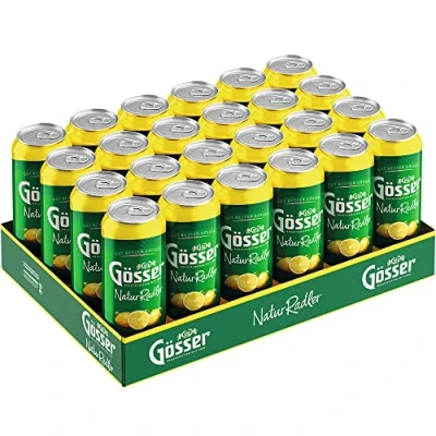 Abbildung von Gösser NaturRadler, Sortenreines Paket, Dose Biermischgetränk EINWEG (24 x 0.5 l)