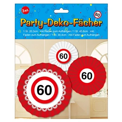 Abbildung von Udo Schmidt 3 teiliges Geburtstags Party Fächer Set 60 Jahre Girlande Deko