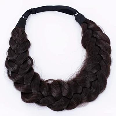 Abbildung von CAISHA Zopf Haarteil Haarband Stirnband Haarschmuck Geflochten Schokobraun HZ202
