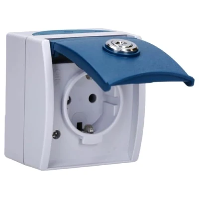Abbildung von Busch Jaeger 20 EWSL 53 SCHUKO® Steckdose (Thermoplast) Grau ocean® (IP 44) 2CKA002083A0822