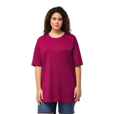 Abbildung von Ulla Popken Damen Basic Shirt, Rundhals T Magnolienrot, 66 Große Größen EU
