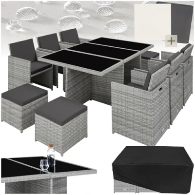 Abbildung von tectake Sitzgruppe New York, (Set, 12 tlg), Tisch und Stuhl Set