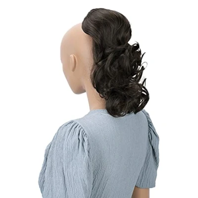 Abbildung von CAISHA 30cm Haarteil Mia Zopf Haarverlängerung mit Kordelverschluss Voluminös Gewellt Brünett PH205