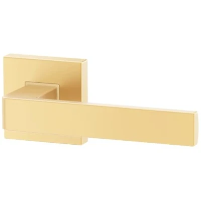 Abbildung von ERGO Gold Türbeschlag Türgriff ohne Schlossrosette, Messingfarben Matt, Eckig Drückergarnitur, Türbeschlag, Türklinke, Türdrücker
