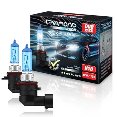 Abbildung von Diamond Vision 2x H10 12V 42W Xenon Look Halogen KFZ Autolampen zweimal so langlebig Nightbreaker E Prüfzeichen PY20D