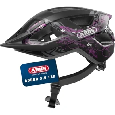 Abbildung von ABUS Fahrradhelm Aduro 3.0 LED Sportiver City Helm in stilvollem Design für alltägliche und sportliche Touren mit Rücklicht Damen Herren Größe M, Schwarz/Rot