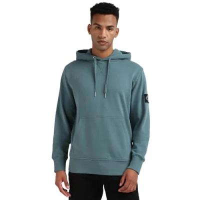 Abbildung von Calvin Klein Herren Hoodie Badge mit Kapuze, North Atlantic (Türkis), XS