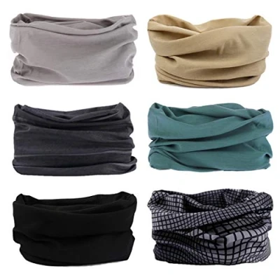 Abbildung von 6 Stück Nahtlose Bandanas Multifunktionstuch Schal Elastiche Multifunktion Stirnband Gaiter Balaclava Gesichtsmaske Kopfbedeckung UV Residenz für Yoga Laufen Wandern Radfahren Motorradfahren