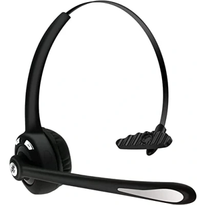 Abbildung von Bluetooth Headset mit Mikrofon, V5.1, kabelloser On Ear Kopfhörer Geräuschunterdrückung, Telefon Stummschalttaste für Laptop, Skype, Call Center, Büro, Trucker