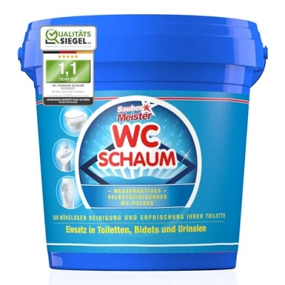 Abbildung von Sauber Meister WC Schaumreiniger extra starker Schaum in Pulverform für gründliche Sauberkeit Entfernt hartnäckigen Kalk &amp; Urinsteinlös Reiniger stark 2,5 kg