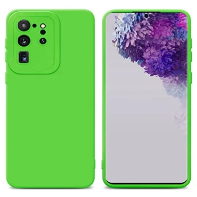 Abbildung von Cadorabo Hülle kompatibel mit Samsung Galaxy S20 Ultra Schutzhülle TPU Silikon Case Liquid Design Kameraschutz Slim Kratzfest Weiche Gummi Rundumschutz für in Grün