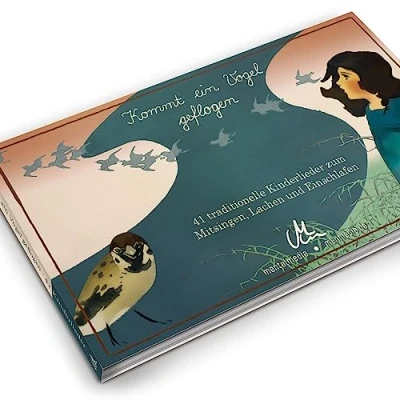 Abbildung von Kommt ein Vogel geflogen Kinderliederbuch 41 Kinderlieder mit Noten für Gitarre &amp; Klavier Illustriertes Liederbuch ab 1 Jahr, Soundbuch Audioplayer