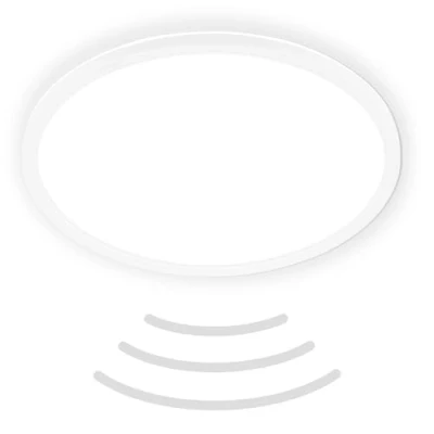 Abbildung von BRILONER LED Deckenlampe mit Bewegungsmelder 3m Reichweite IP44, neutralweiße Lichtfarbe, flach, 120 Grad Erfassung, Deckenleuchte, Panel, Badlampe, Badezimmerlampe, 42x3 cm, Weiß