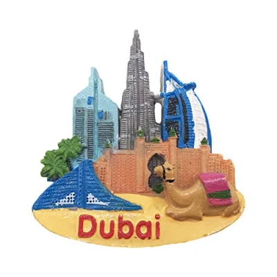 Abbildung von 3D Dubai Kühlschrankmagnet Tourist Travel Souvenirs Handgemachte Harz Handwerk Magnetische Aufkleber Home Küche Dekoration Sammlung Geschenk