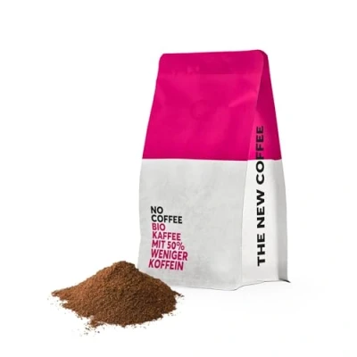 Abbildung von No Coffee® Low Coffee 55 koffeinfreier Kaffee gemahlen (1kg) mit 25% Koffein Entkoffeinierter Decaf koffeinfrei Bio entkoffeiniert