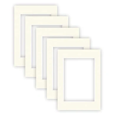 Abbildung von nielsen Conservation Passepartout Karton 1,5 mm 5er Set Außenformat 29,7x42 cm (DIN A3) für Bildformat 21x29,7 A4) Cremeweiß strukturierte Oberfläche