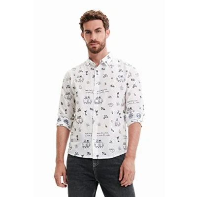 Abbildung von Desigual Men&#039;s CAM_FRANK 1000 White T Shirt, XL