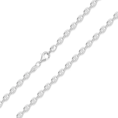 Abbildung von Materia Gliederkette Damen Silber Kaffeebohnenkette K106, 925 Sterling Silber, diamantiert