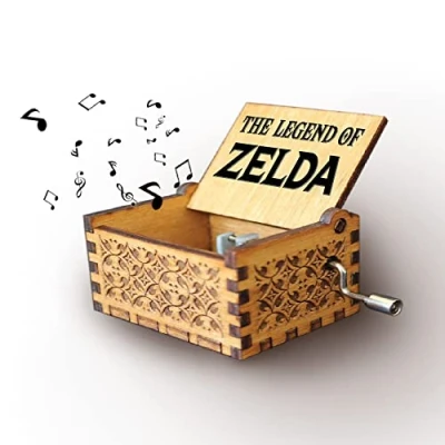 Abbildung von Melodiebox Holzspieluhr Legend of Zelda Song Storms Spieluhr Holzbox Handgekurbelt