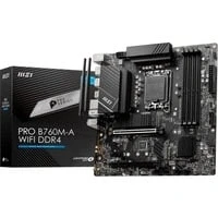 Abbildung von MSI PRO B760M A WiFi DDR4 Mainboard Micro ATX Unterstützt Intel Core Prozessoren der 12., 13. &amp; 14. Gen., LGA 1700, Memory Boost 5333+MHz/OC, PCIe 4.0 x16, M.2 Gen4, 2.5G LAN, Wi Fi 6E