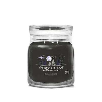 Abbildung von Yankee Candle Signature Medium JAR Midsummers Night Duftkerze, Größe: 368 g, Black