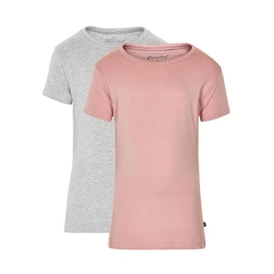 Abbildung von Minymo M dchen 2er Pack T shirt fürMädchen Shirt, Mehrfarbig (Rosa/Grau 568), 122 EU