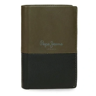 Abbildung von Pepe Jeans Doppelte Vertikale Geldbörse mit grüner Geldbörse, 8,5 x 11,5 1 cm, Leder, grün, Talla única,