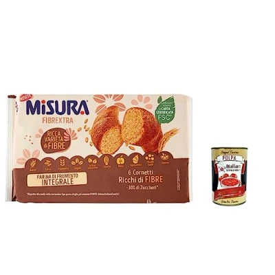 Abbildung von 3x Misura Cornetti Integrali Classici Fibrextra Vollkorn Croissants mit Vollkornmehl 246g + Italian Gourmet polpa 400g