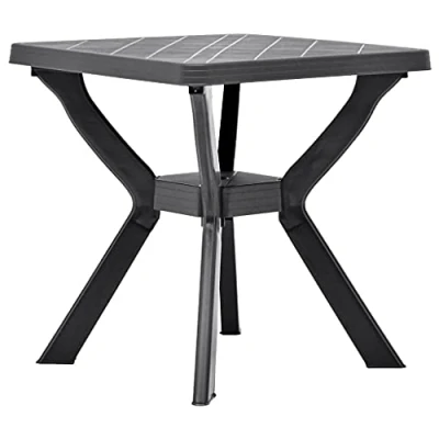 Abbildung von KTHLBRH (Blitzlie ferung) Beistelltisch, Gartentisch, Teetisch, für Garten, Terrasse oder Balkon, Terrassentisch, Kunststofftisch, Klappbares Design Bistrotisch Anthrazit 70x70x72 cm Kunststoff