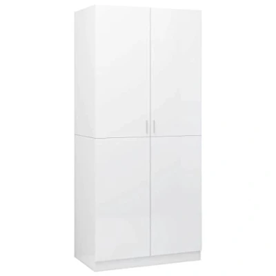 Abbildung von vidaXL Kleiderschrank mit 2 Türen Garderobenschrank Garderobe Schrank Dielenschrank Schlafzimmerschrank Hochglanz Weiß 80x52x180cm Holzwerkstoff