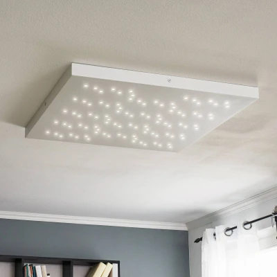 Abbildung von Trio Leuchten LED Deckenleuchte Titus 676617531, Metall / Aluminium, 36 Watt, Helligkeit und Lichtfarbe einstellbar, Weiß, 75x75cm
