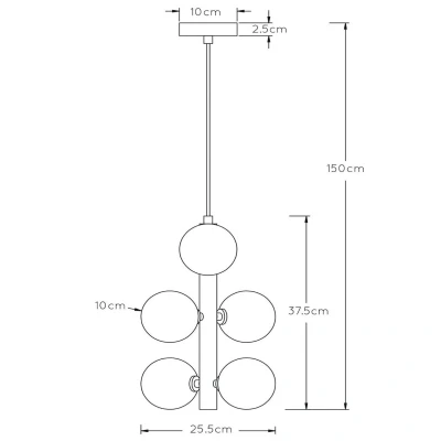 Abbildung von Lucide TYCHO Pendelleuchten Ø 25,5 cm 6xG9 Schwarz